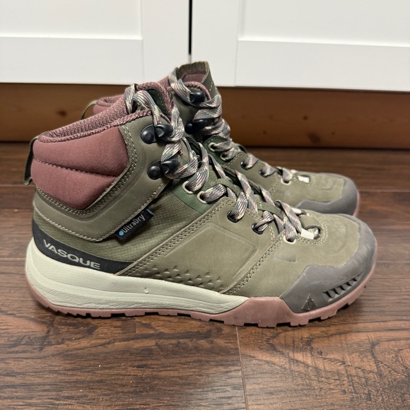 VASQUE ULTRA DRY HIKING BOOTS GRAY GREEN MAUVE BROWN - Picture 7 of 8